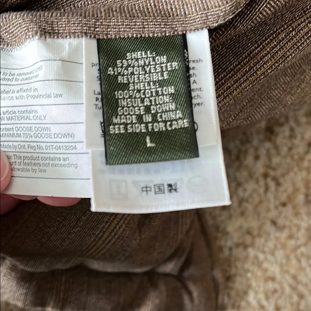 Eddie Bauer reversible Green/Brown Puffer Vest - men’s L Excellent condition - Picture 7 of 8